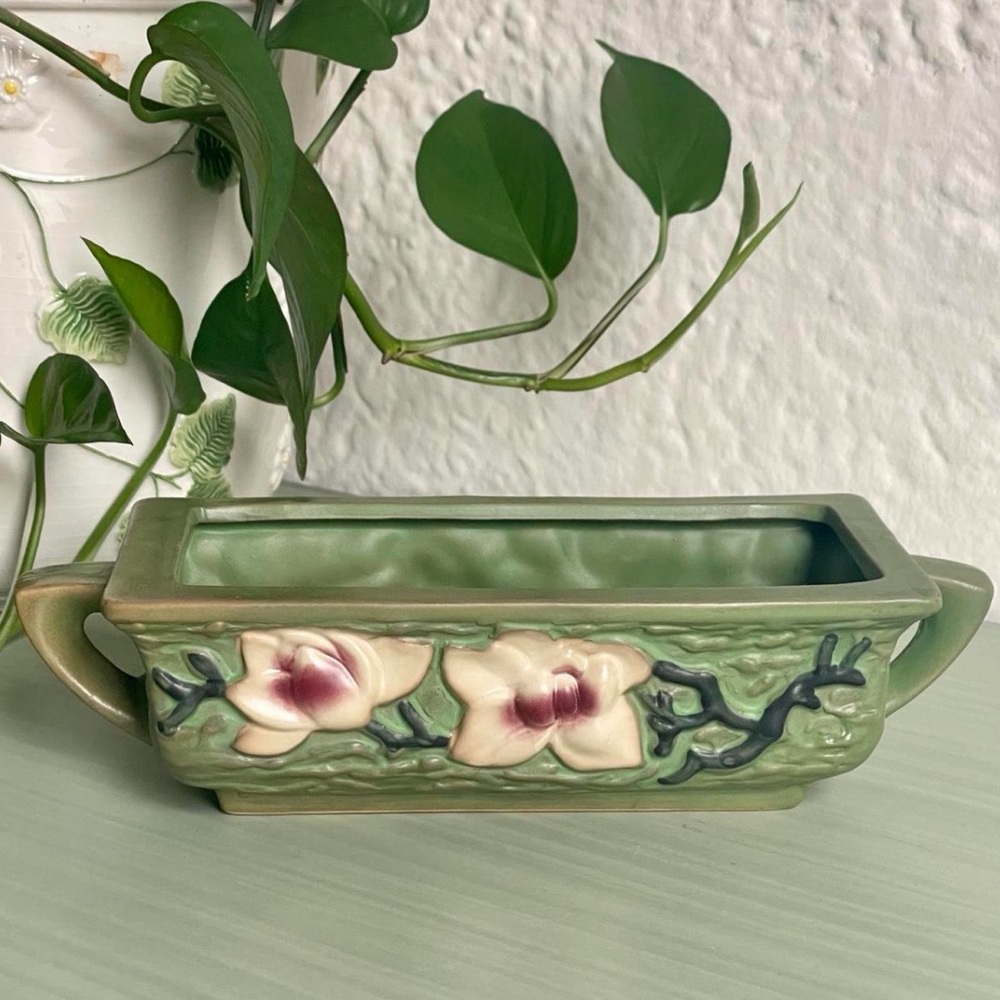 Vintage Roseville Pottery Magnola Rectangular Planter